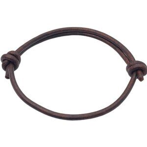 Men's Leather Bracelet 3mm Adjustable Cuff Minimalist Unisex Accessory